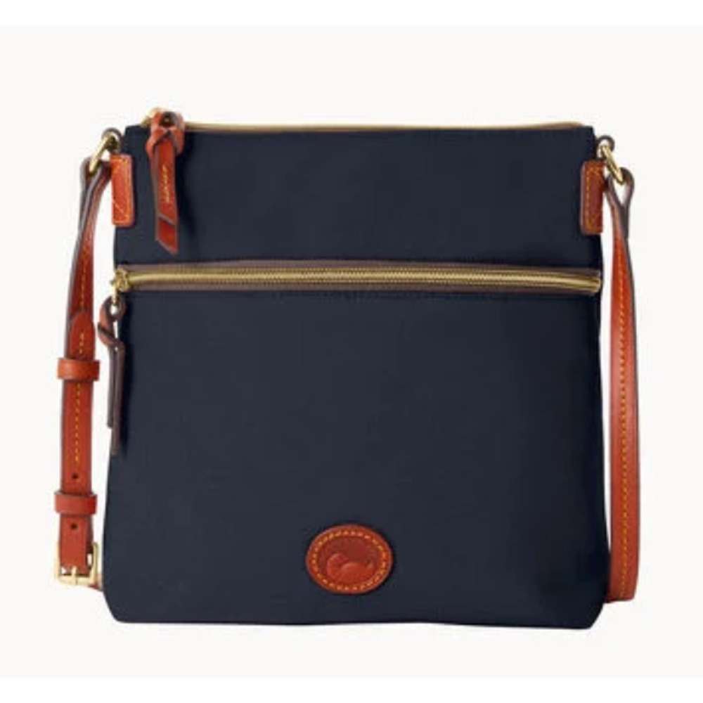 Dooney and Bourke Nylon Cross Body Bag Navy Blue with Red Lining - Picture 2 of 16
